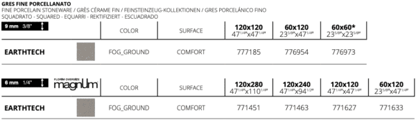 Floor Gres Earthtech Fog_ground 280x120cm 6mm GLAZBUD