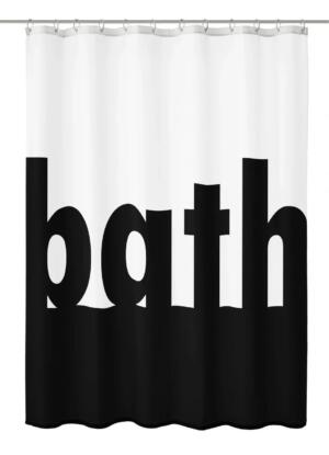 Kleine Wolke Bath Tekstylna Zasłona prysznicowa czarny/biały180x200 cm GLAZBUD