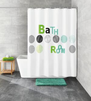Kleine Wolke Bathroom Zasłona prysznicowa zielony 180×200 cm GLAZBUD