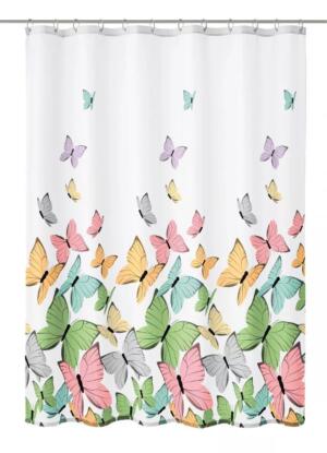 Kleine Wolke Butterflies Tekstylna zasłona prysznicowa Multicolor 120×200 cm GLAZBUD