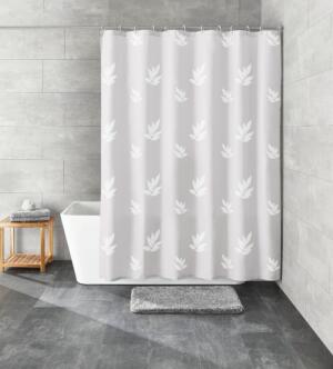 Kleine Wolke Canton Tekstylna Zasłona prysznicowa biały 180×200 cm GLAZBUD