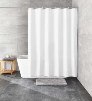 Kleine Wolke Caravelle Tekstylna Zasłona prysznicowa biała 180×200 cm GLAZBUD