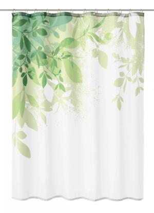 Kleine Wolke Floresta Tekstylna Zasłona prysznicowa zielona 180×180 cm GLAZBUD