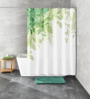 Kleine Wolke Floresta Tekstylna Zasłona prysznicowa zielony 120×200 cm GLAZBUD
