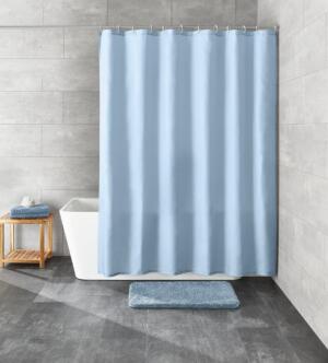 Kleine Wolke Kito Tekstylna Zasłona prysznicowa niebieska 240×180 cm GLAZBUD