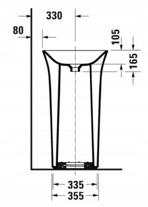 Umywalka wolnostojąca z odpływem podłogowym Duravit White Tulip 50cm 2703500070 GLAZBUD
