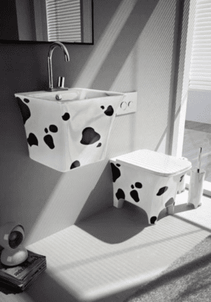 Miska WC wolnostojąca Art Ceram Cow 54x37cm biało/czarny GLAZBUD