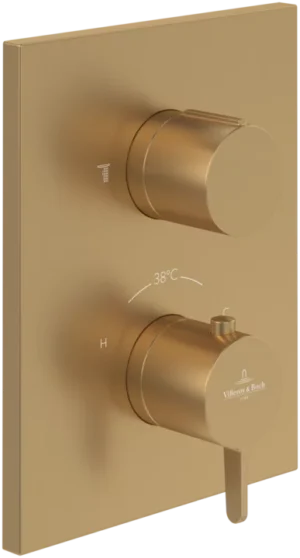 Villeroy & Boch Conum bateria wannowo-prysznicowa podtynkowa termostatyczna Brushed Gold TVS12700200076 GLAZBUD